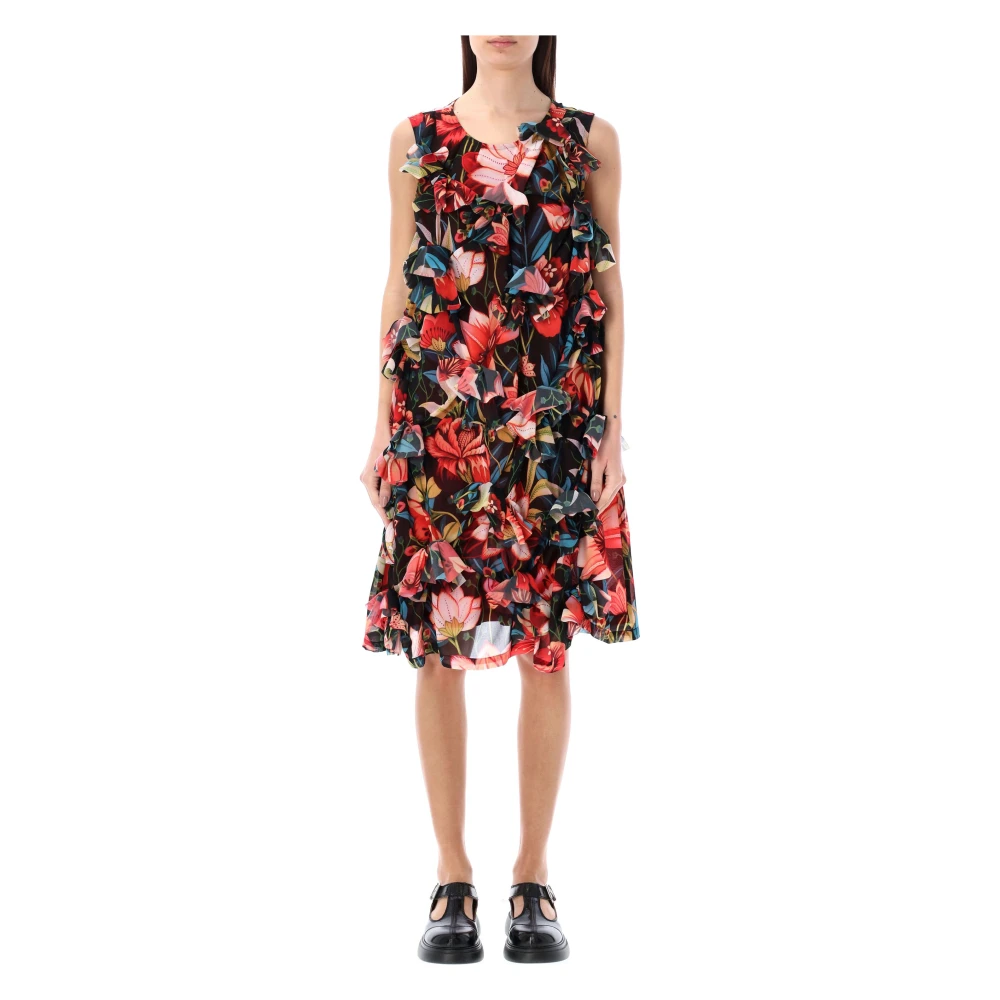 Comme des Garçons Bloemen Mouwloze Jurk Multicolor Dames