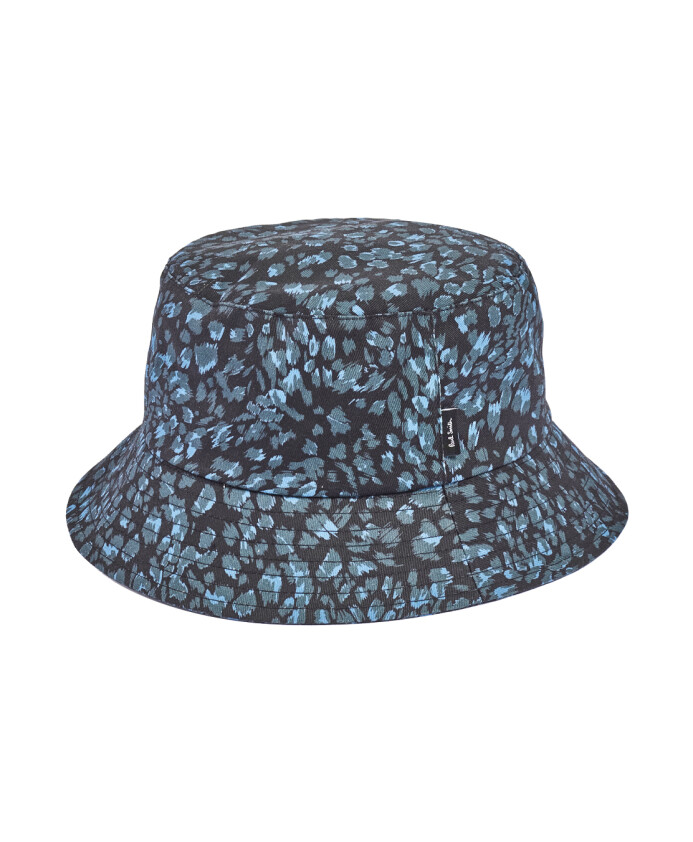 chapeau-bob-imprime-leopard-bleu-multi