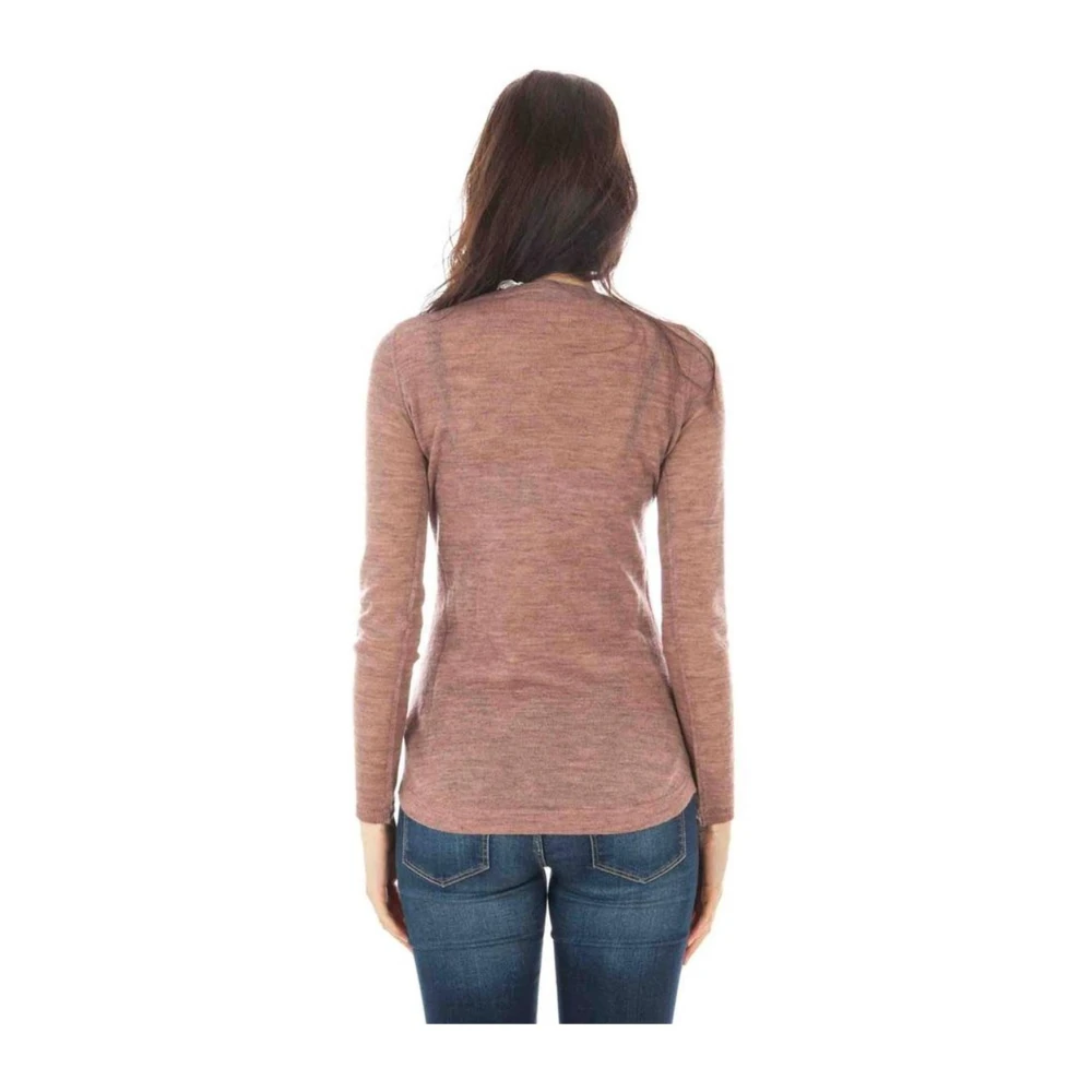 Fred Perry Roze Wol Logo Trui Pink Dames