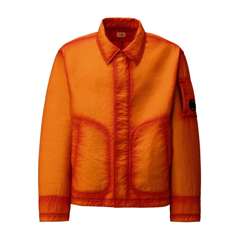 C.p. Company Men's Orange Light Jackets, M, Bi-Film Jacket With Lens Detail