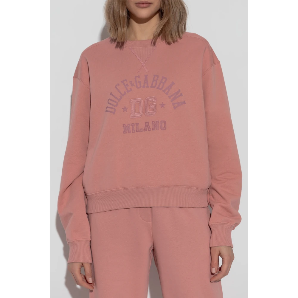 Dolce & Gabbana Sweatshirt met Logo Pink Dames