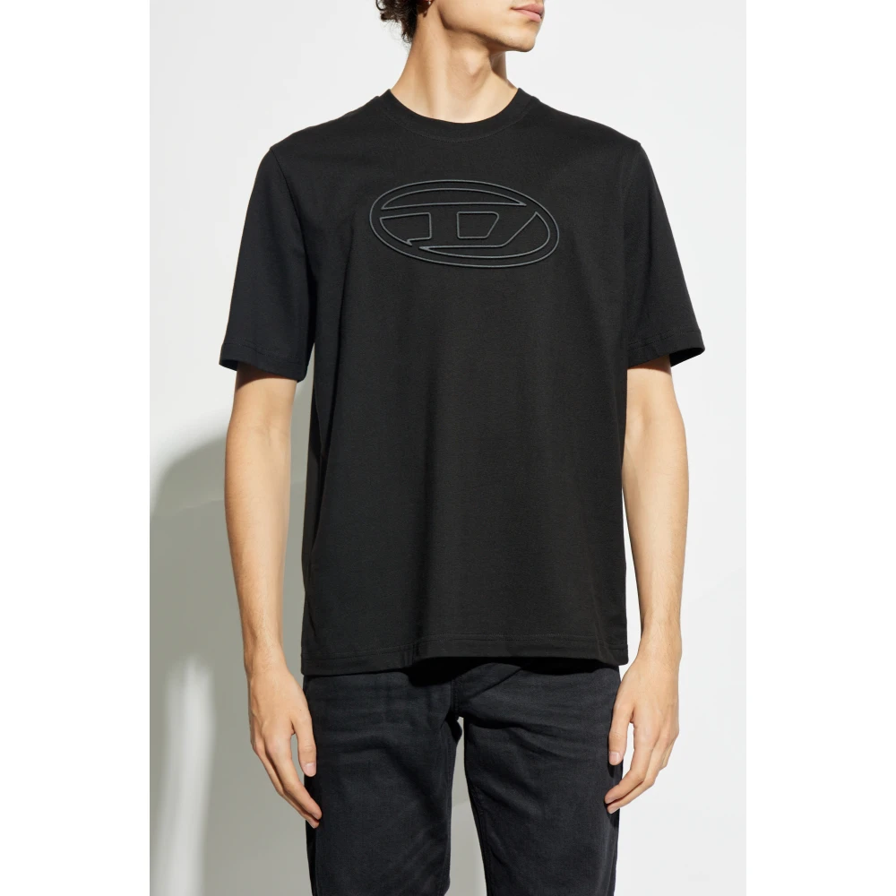 Diesel T-shirt T-Adjust-Bigoval Black Heren