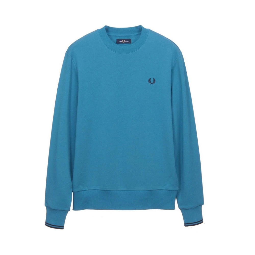 Fred Perry Bouclé Ronde Hals Sweatshirt Blue Heren