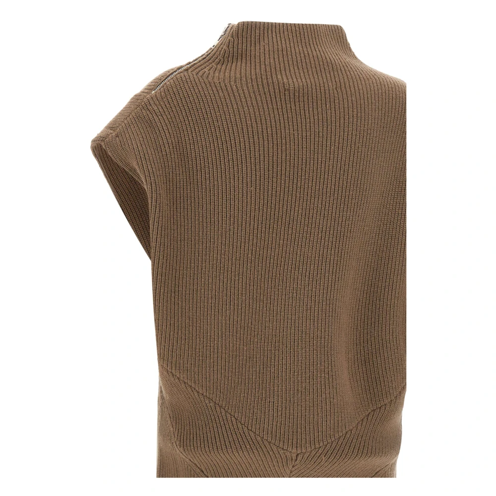 IRO Koffie Mouwloze Trui met Hoge Kraag Brown Dames