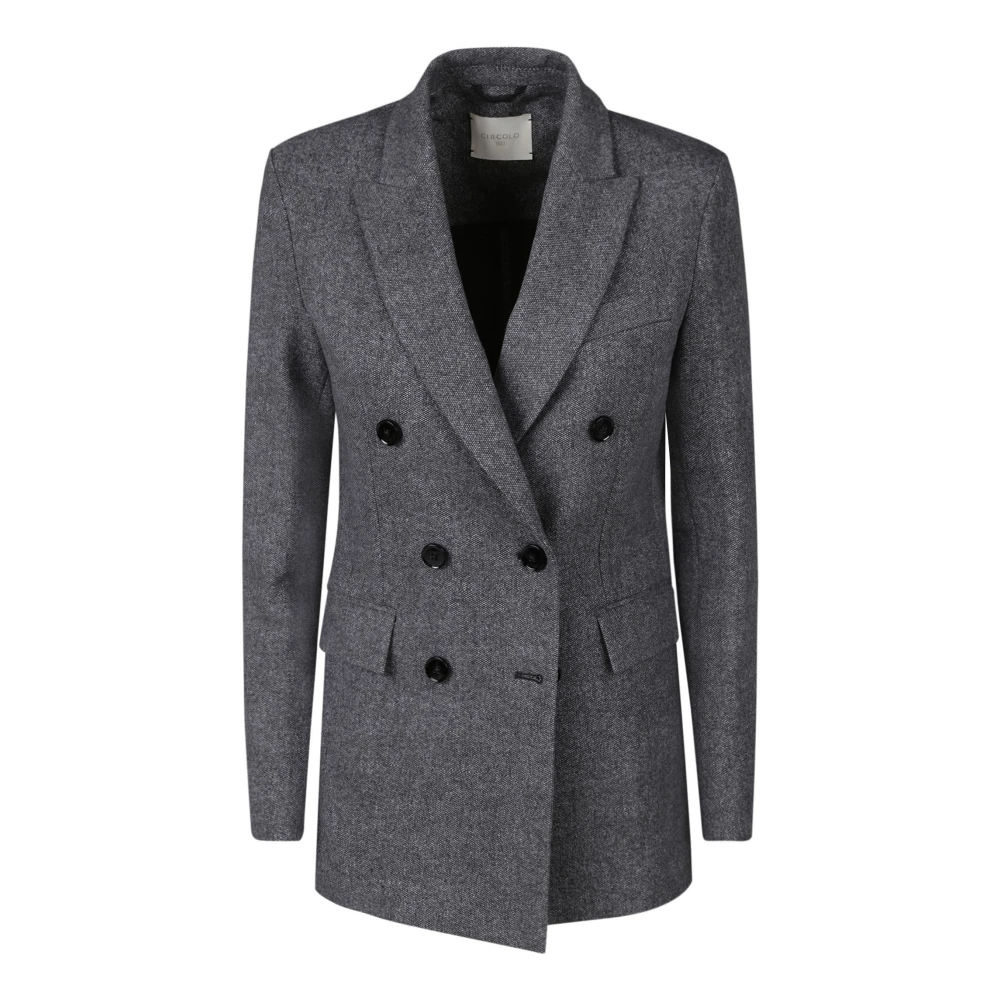 Circolo 1901 Stijlvolle Double-Breasted Jas Gray Dames