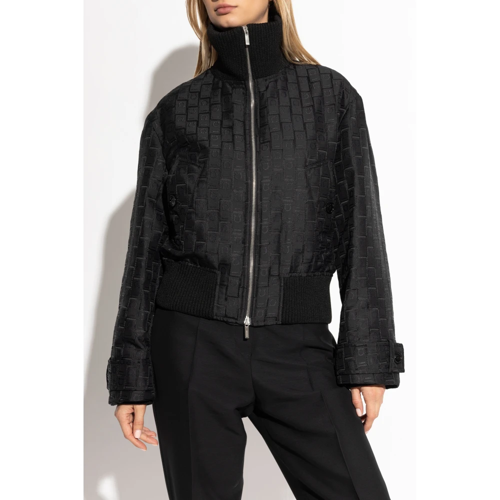 Salvatore Ferragamo Jas met opstaande kraag Black Dames