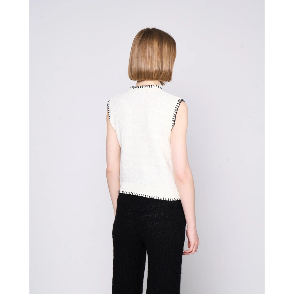 Silvian Heach Top met contrasterende kleuren White Dames