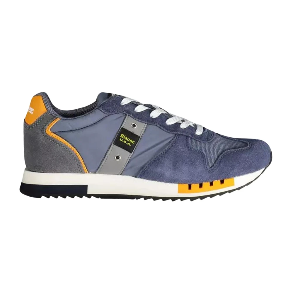 Blauer Men's Blue Sneakers,, Contrasting Logo Lace-Up Sneaker Size 6 Uk