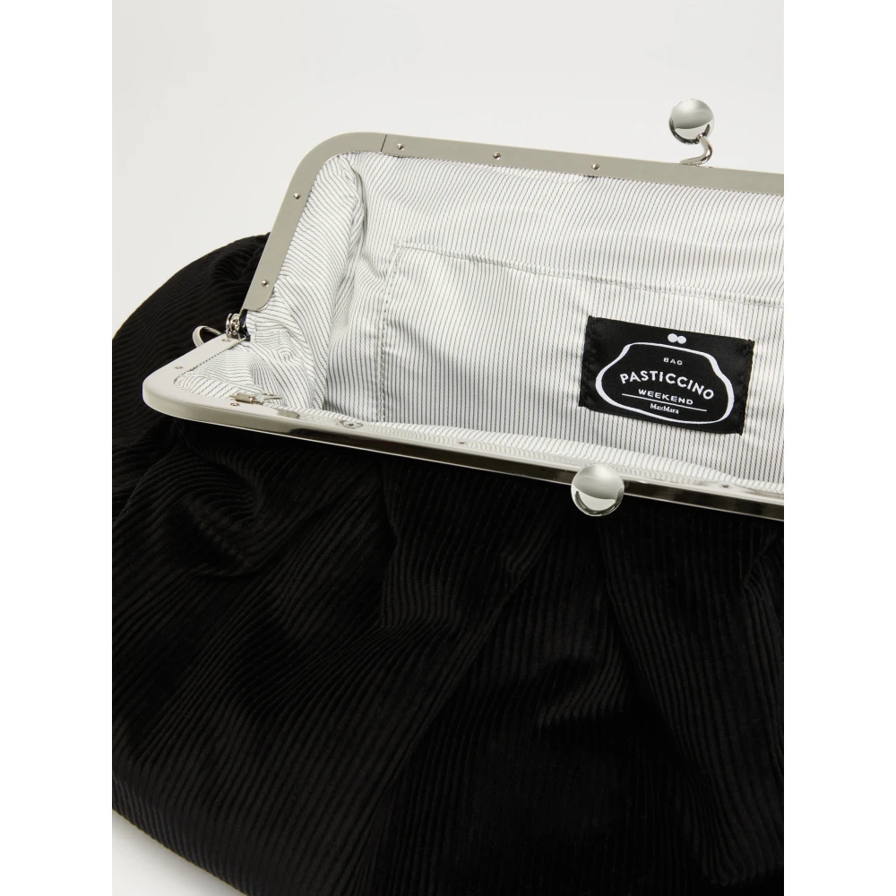 Max Mara Weekend Zwarte Velvet Pasticcino Tas Groot Black Dames