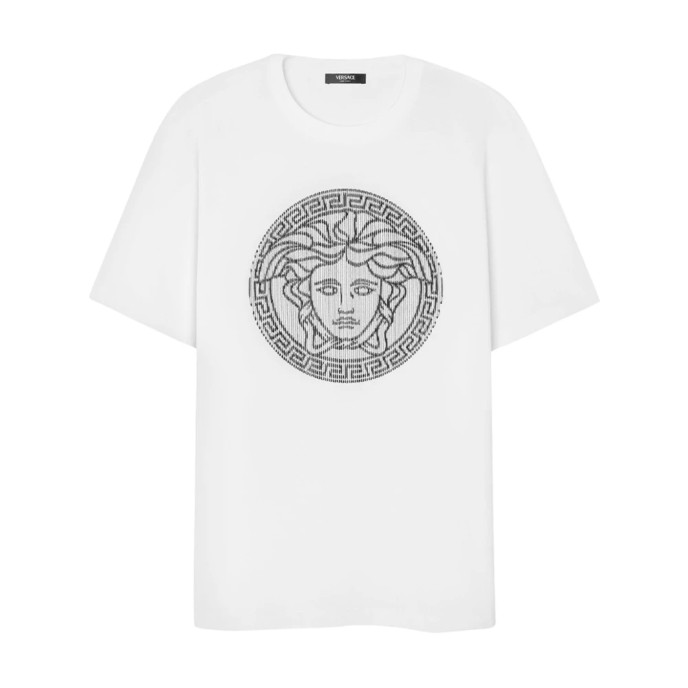 Versace Geborduurd Logo Crew Neck T-shirts White Heren