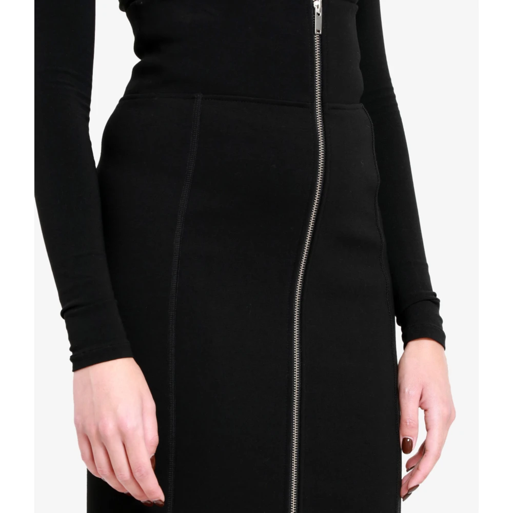 Erika Cavallini Zwarte Milan Stitch Slim Fit Rok Black Dames