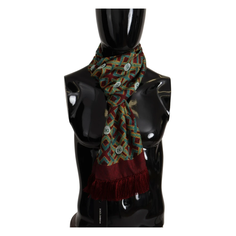 Dolce & Gabbana Luxe Multi-gekleurde Zijden Sjaal Multicolor Heren