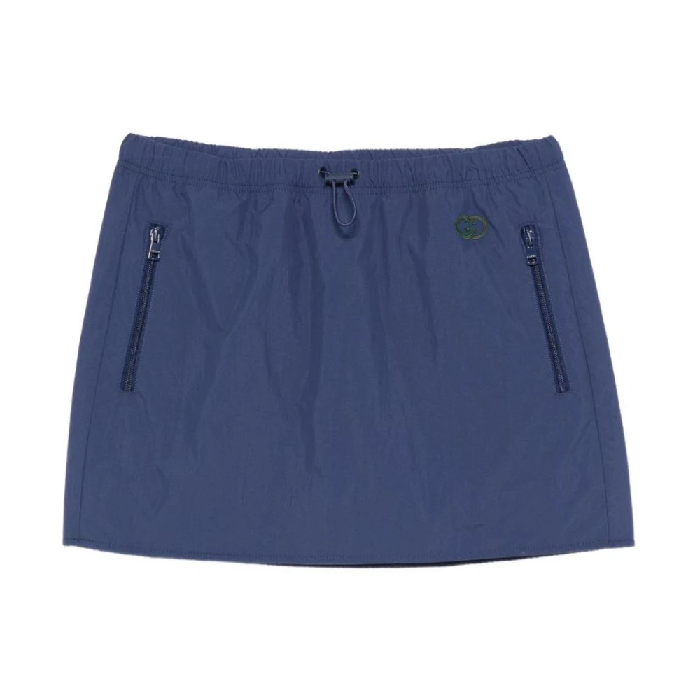 Gucci Women's Blue Short Skirts, L, Denim Mini Skirt
