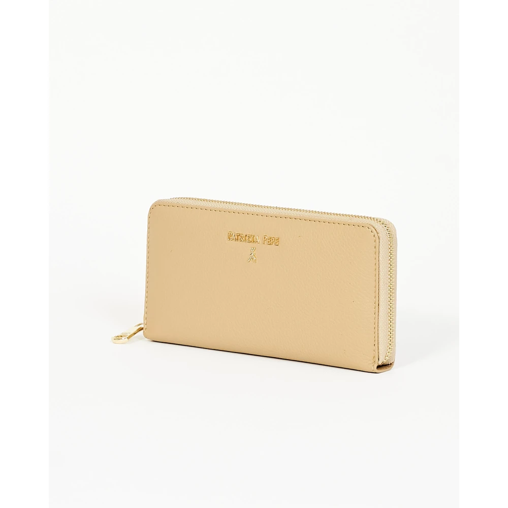 PATRIZIA PEPE Beige Portemonnee met Gouden Fly Decoratie Beige Dames