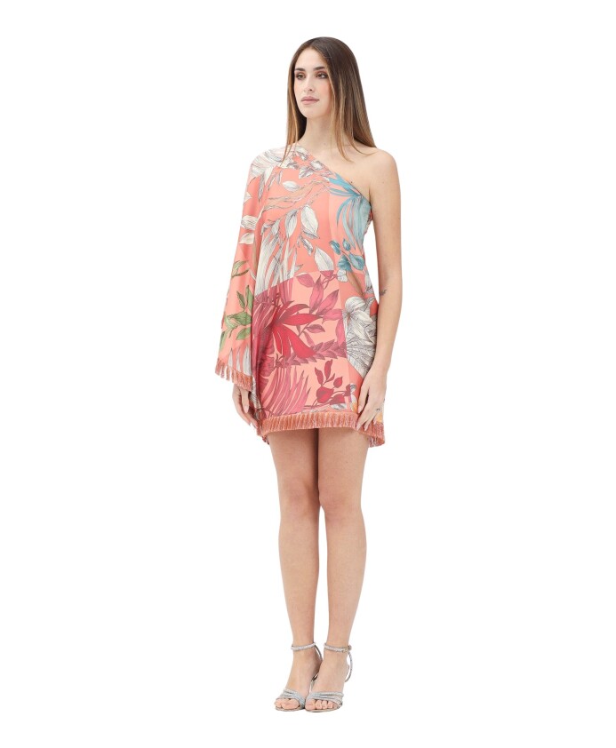 robe-courte-multicolore-a-une-epaule