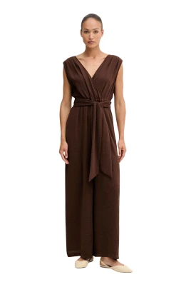 Ärmlös jumpsuit med V-ringning