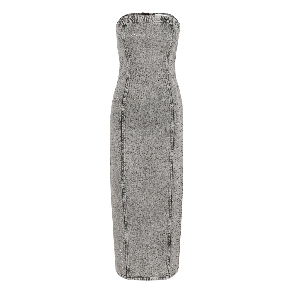 Gestuz Vintage Grey Wash Denim Jurk Gray Dames