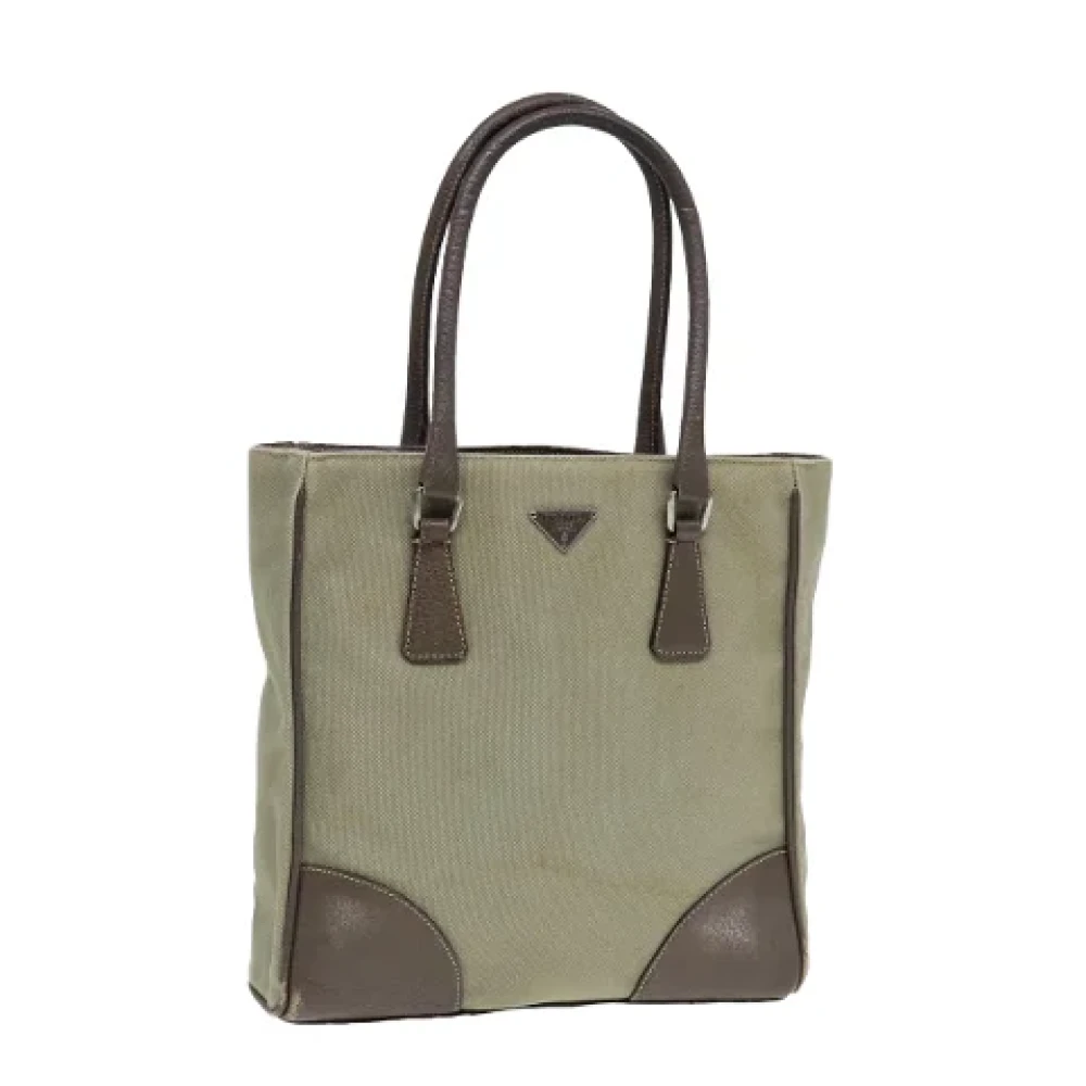 Prada Vintage Pre-owned Canvas handbags Brown Dames