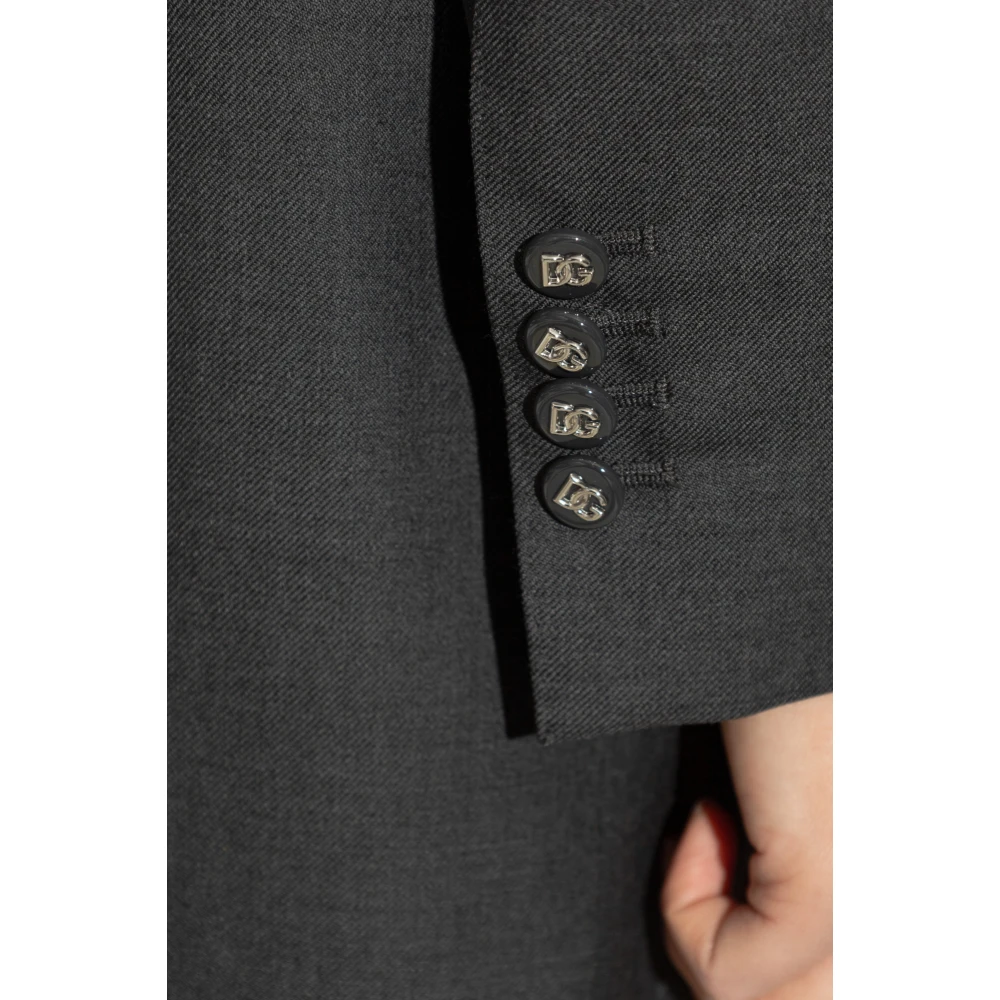 Dolce & Gabbana Wollen blazer met enkele split Gray Dames