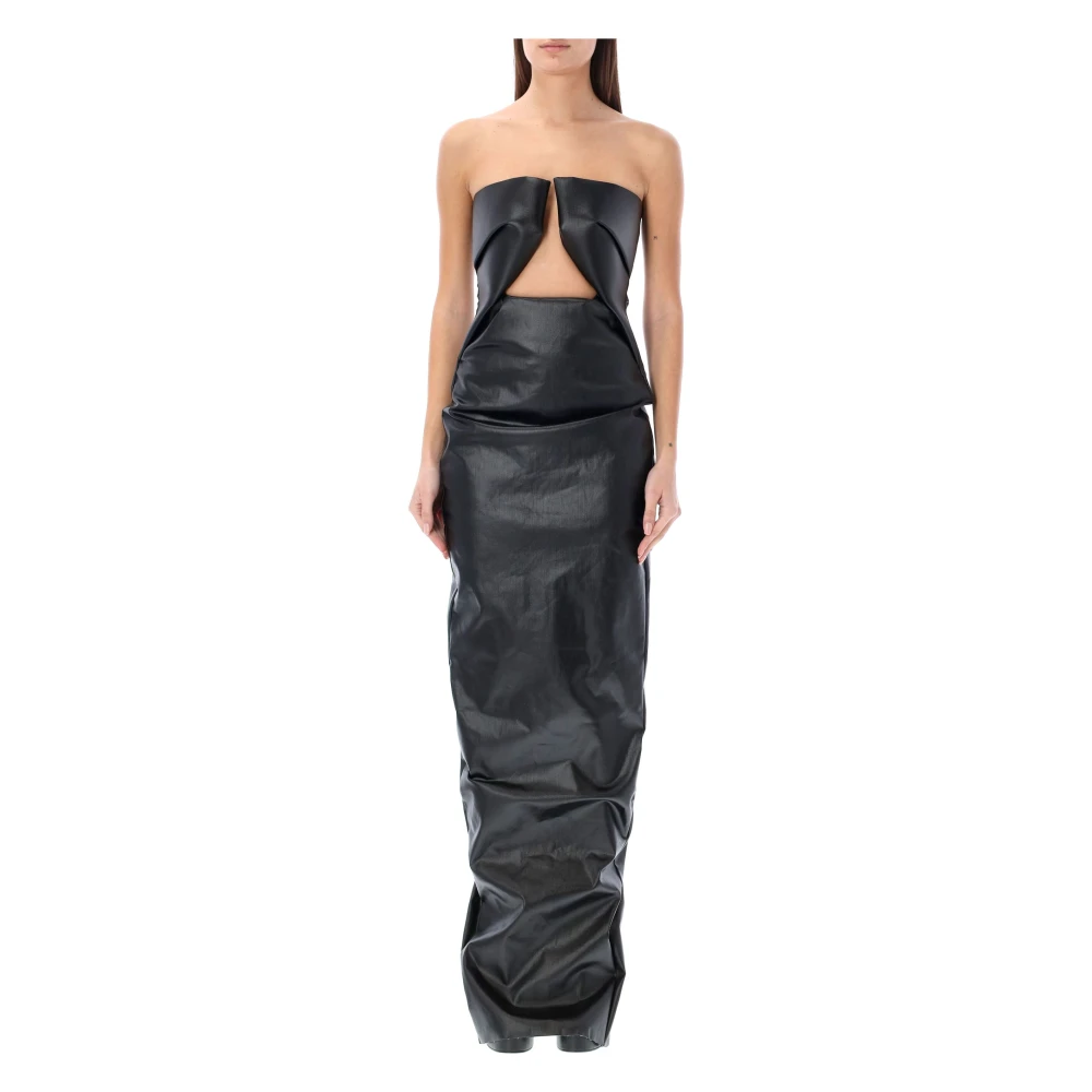 Rick Owens Zwarte Prong Gown Jurk Black Dames