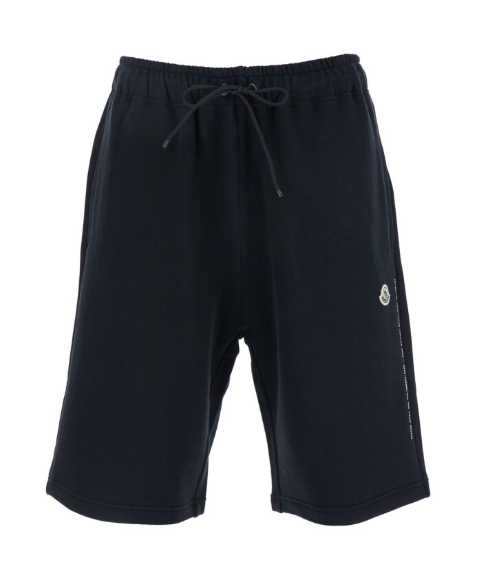 black-logo-patch-cotton-shorts