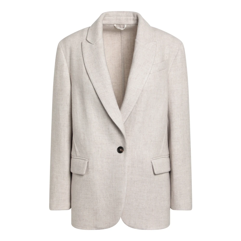 BRUNELLO CUCINELLI Single-Breasted Jas Gray Dames
