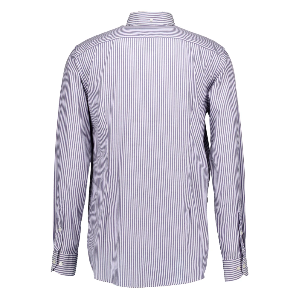 Eton Gestreept Oxford Overhemd in Donkerblauw Blue Heren
