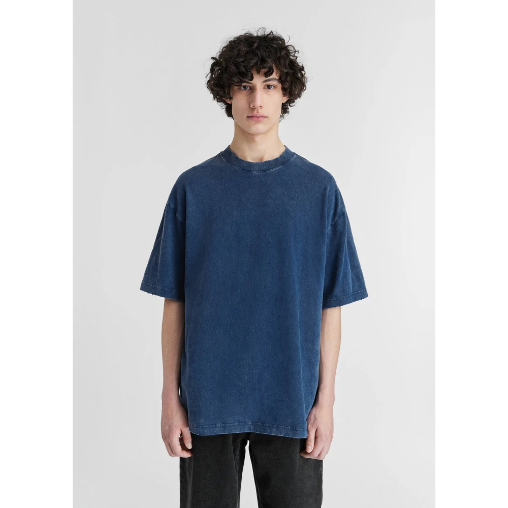 Axel Arigato Optic Distressed T-Shirt Blue Heren