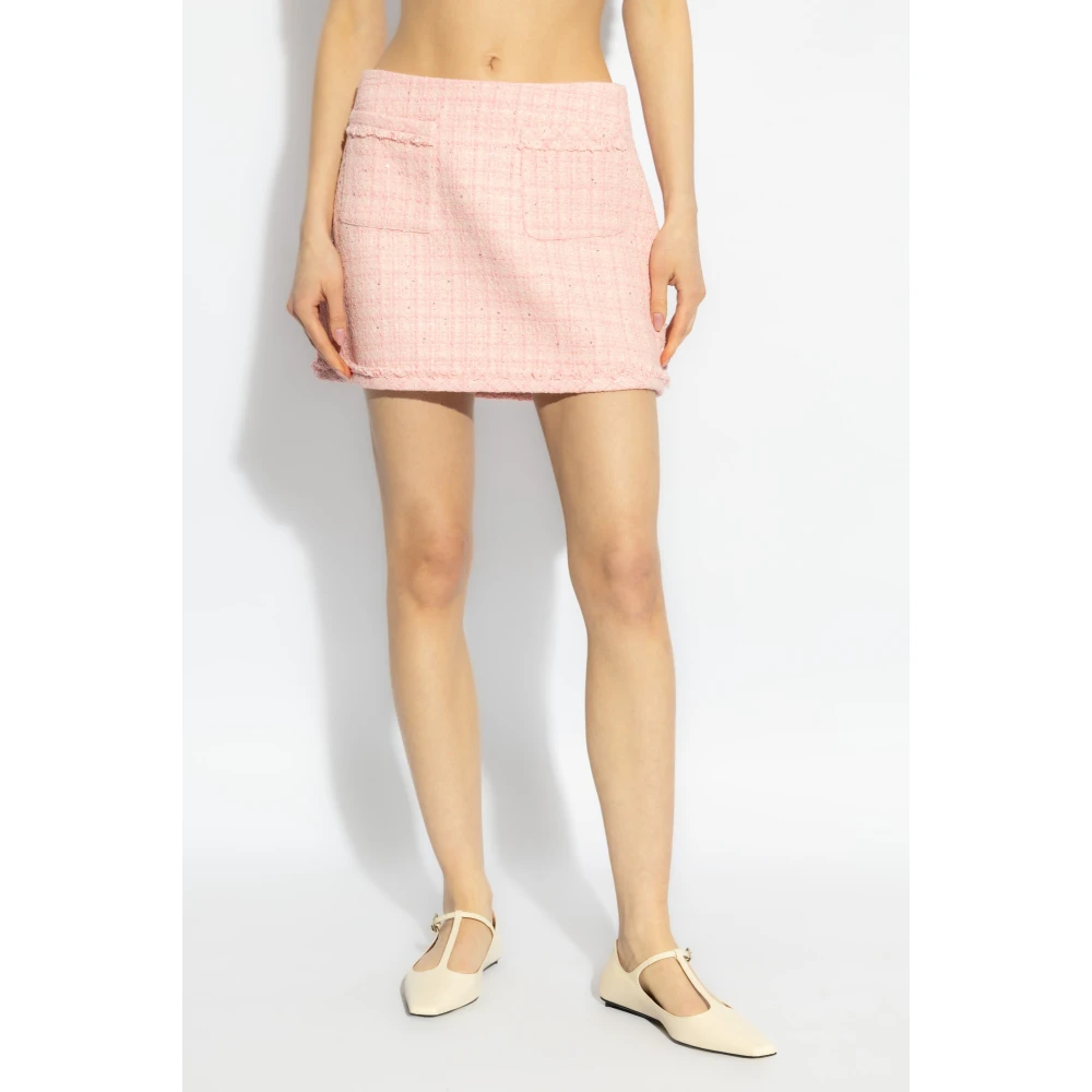 Loveshackfancy Tweed rok Adalena Pink Dames