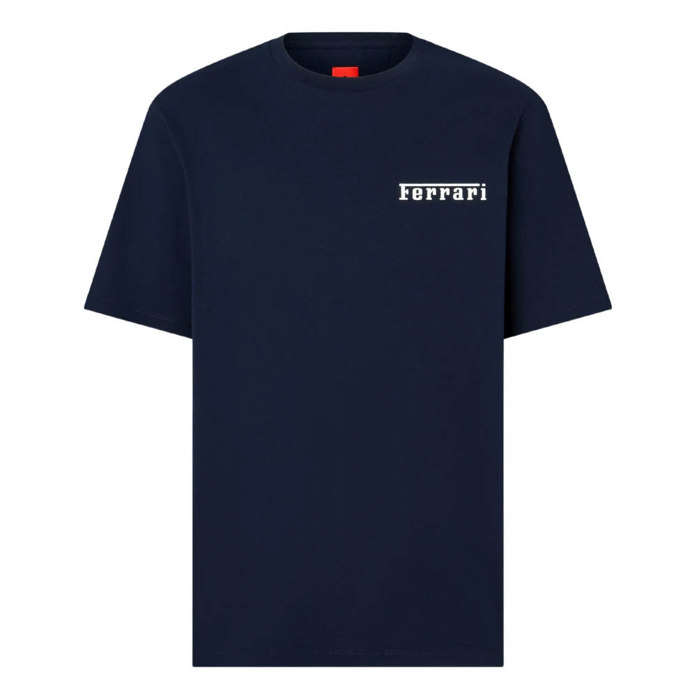 Ferrari Men's Blue T-Shirts, M, Cotton T-Shirt With Logo