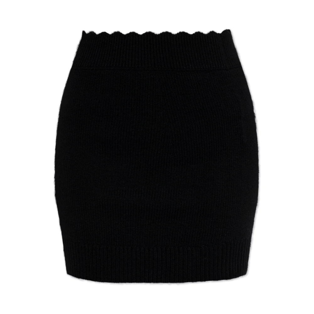 Chloé Women's Black Short Skirts, S, Wool Skirt