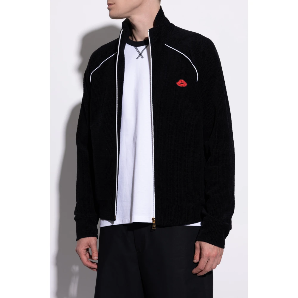 Balmain Sweatshirt met Monogram Black Heren