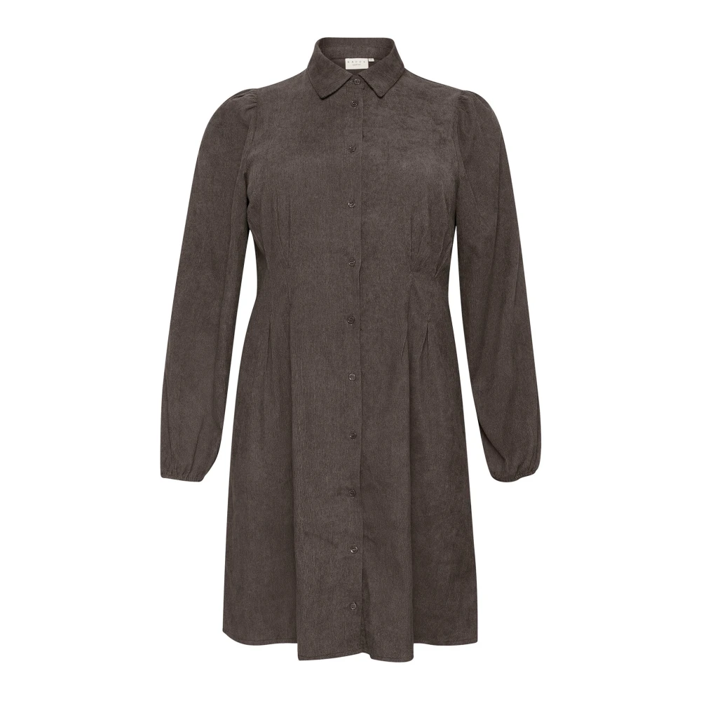 Kaffe Curve Bruine Jurk met Kraag Brown Dames