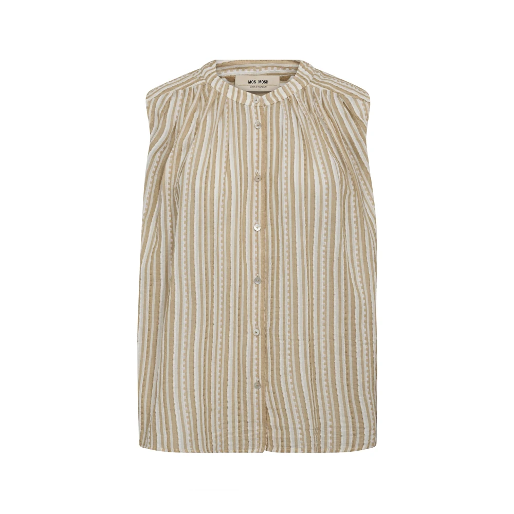 Mos Mosh Women's Beige Sleeveless Tops, Xs, Sleeveless Tops