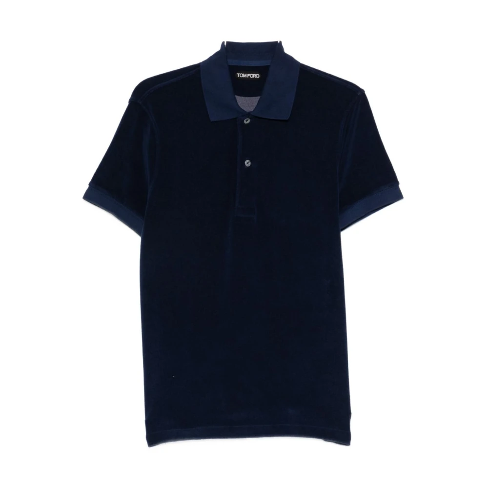 Tom Ford Men's Blue Polo Shirts, Xl, Cotton Polo Shirt