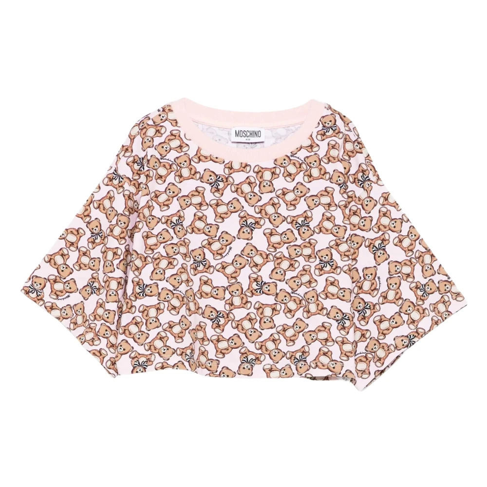 Moschino Girls Pink Kids Short Sleeve T-Shirts, 4 Y, Teddy Bear T-Shirt In