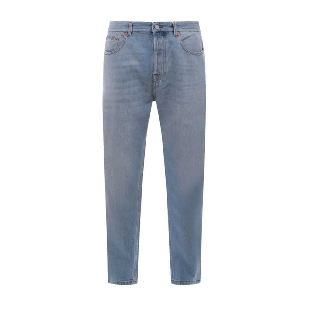 Valentino Garavani Tapered Jeans met Medium Wassing en VLogo Handtekening Blue Heren