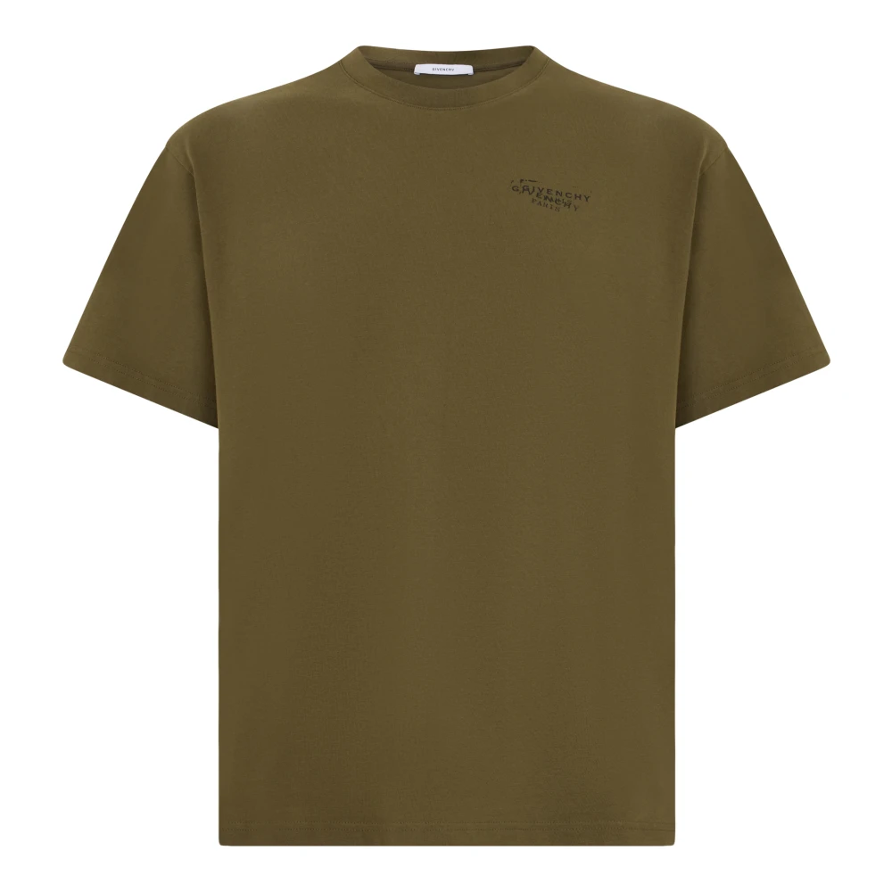 Givenchy Men's Green T-Shirts, L, Stamp Print Cotton T-Shirt