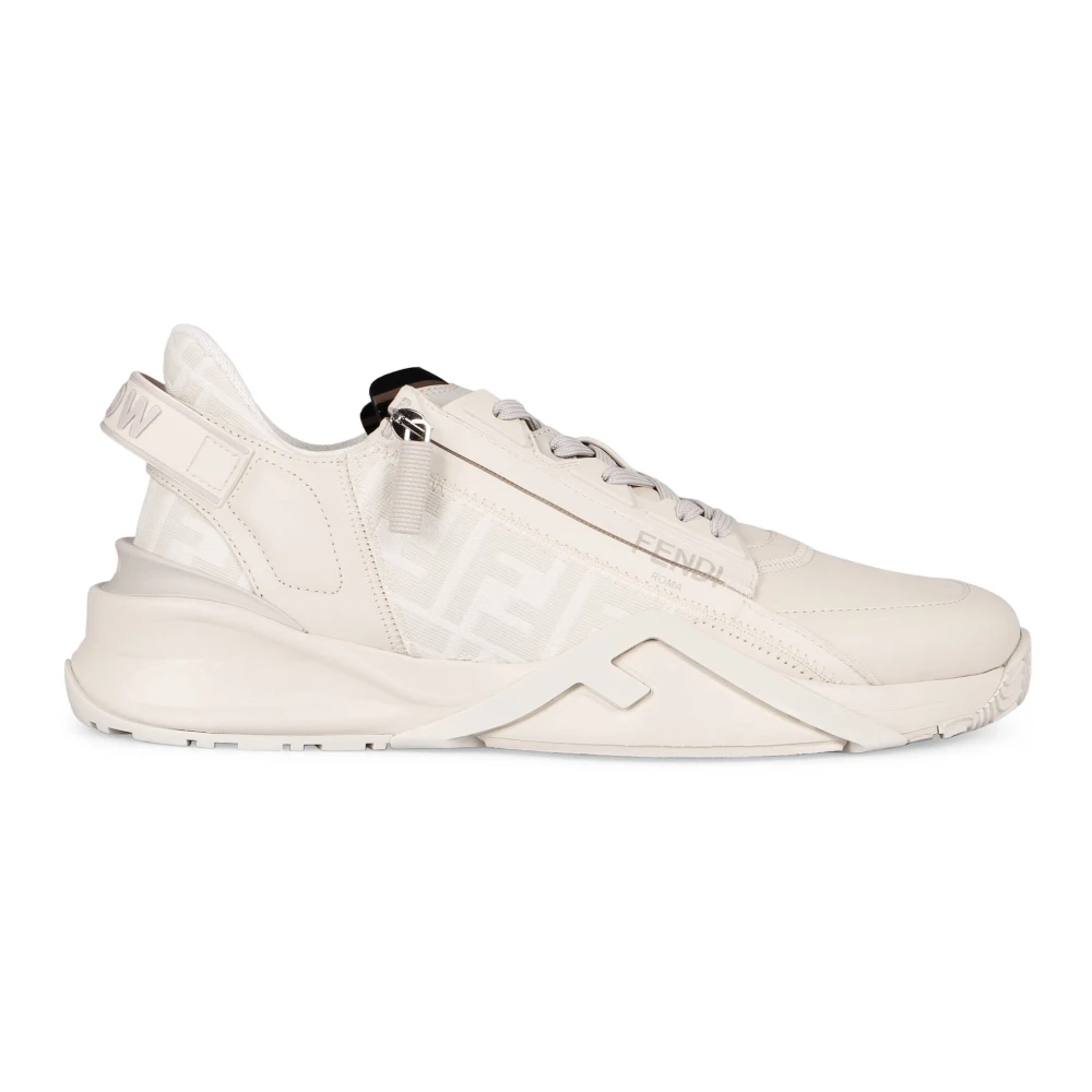 Fendi Men's White Sneakers, 10 Uk, Flow Trainers