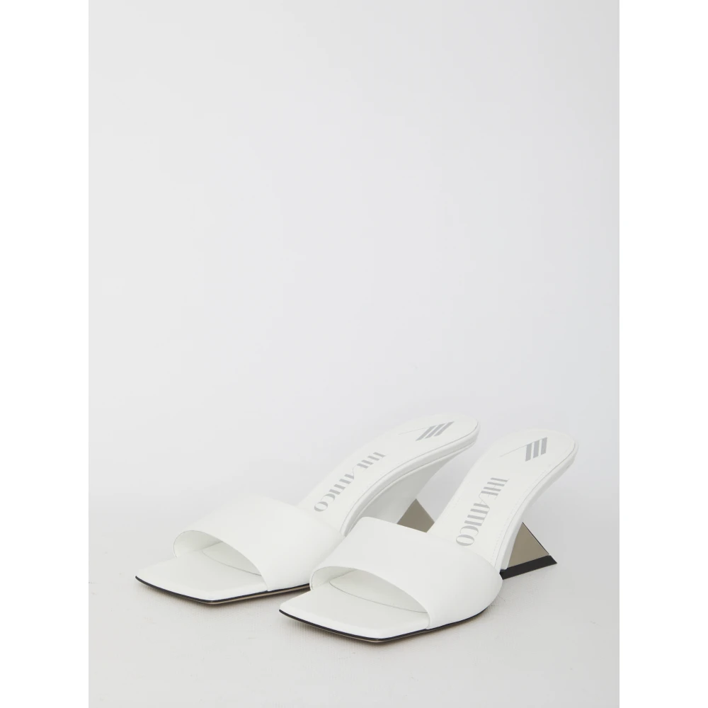 The Attico Witte Cheope Mules van leer met piramidehak White Dames