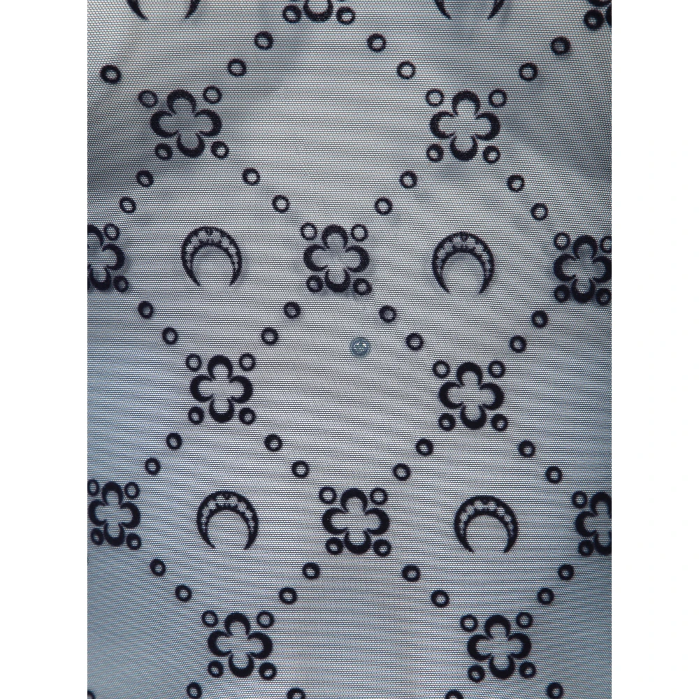 Marine Serre Mesh Crescent Moon Crop Top Blue Dames