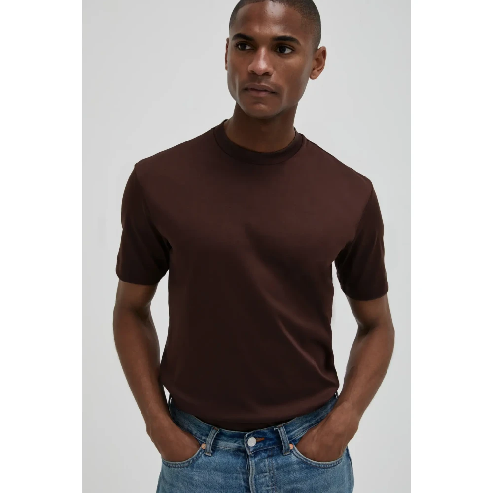 Valenza Interlock Supima T-shirt in Bruin Brown Heren