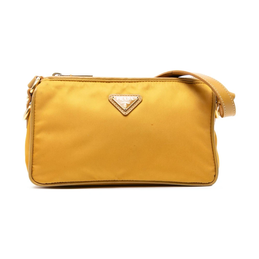 Prada Vintage Women's Yellow Pre-Owned Nylon Small Handbag