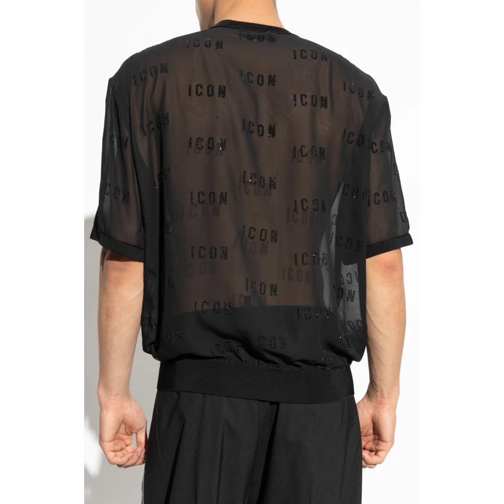 Dsquared2 T-shirt met logo Black Heren