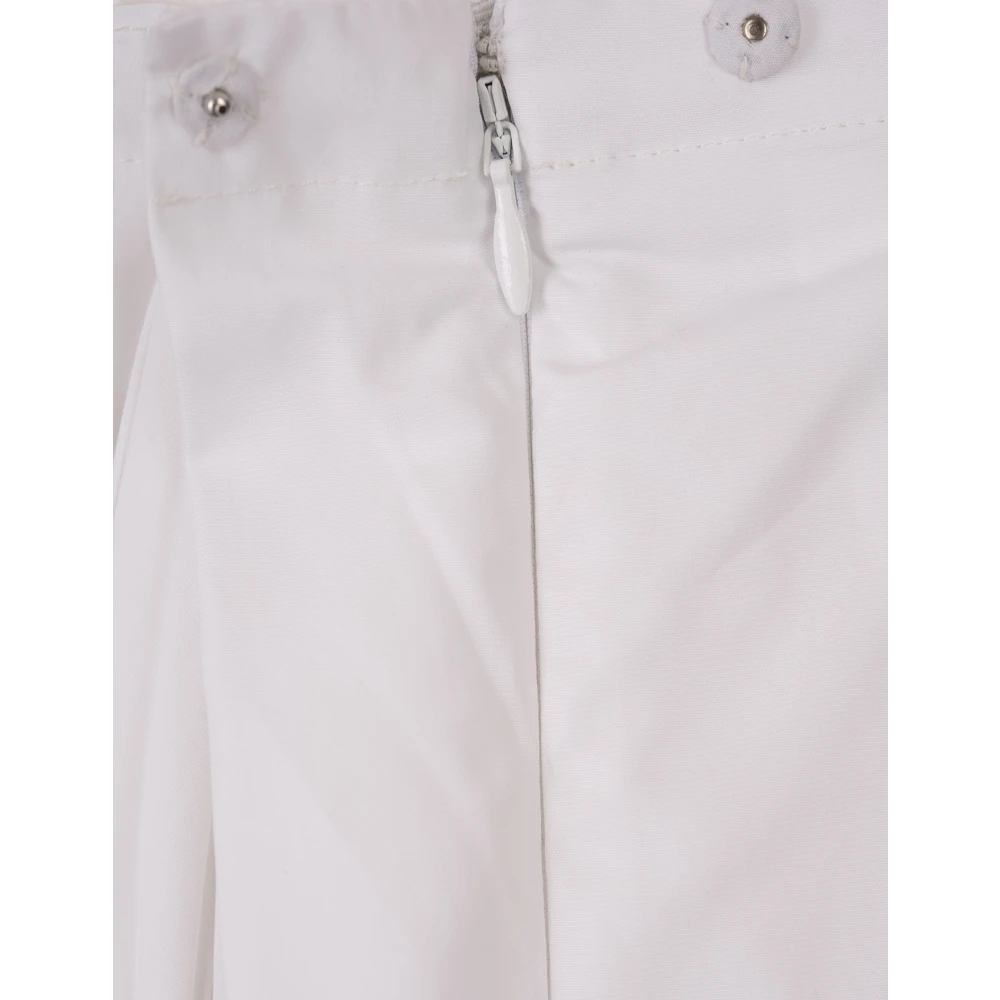 Jil Sander Witte Geplooide Midi Rok White Dames
