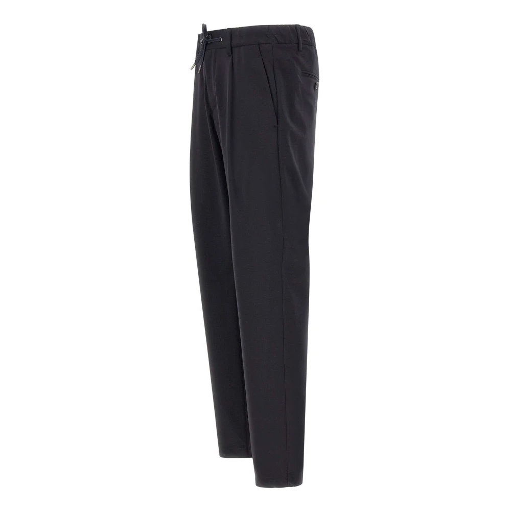 Herno Blauwe Crepe Broek met Elastische Taille Blue Heren