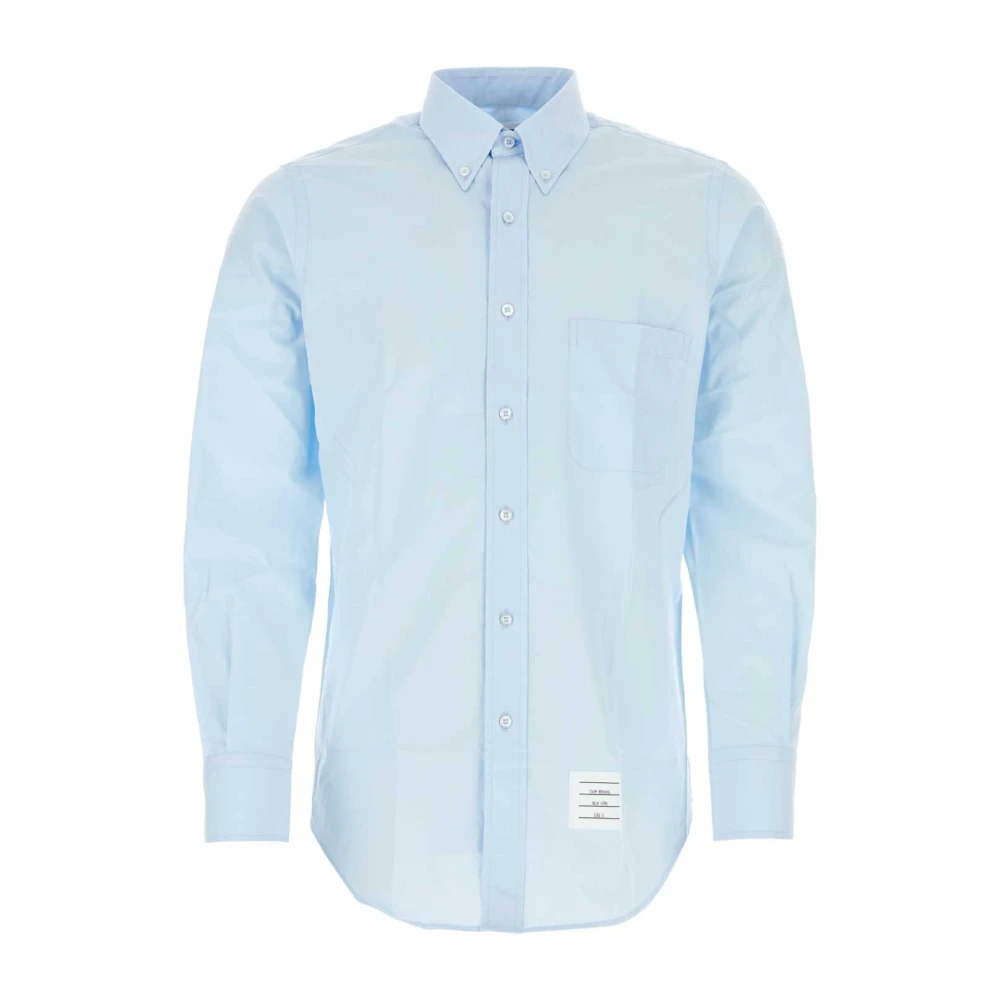 Thom Browne Lichtblauwe Popeline Overhemd Blue Heren