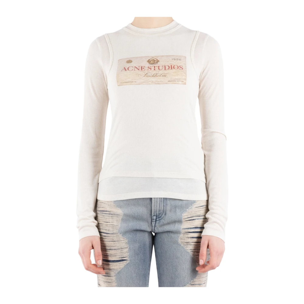 Acne Studios Beige Ecru Linnen Modal Shirt Beige Dames