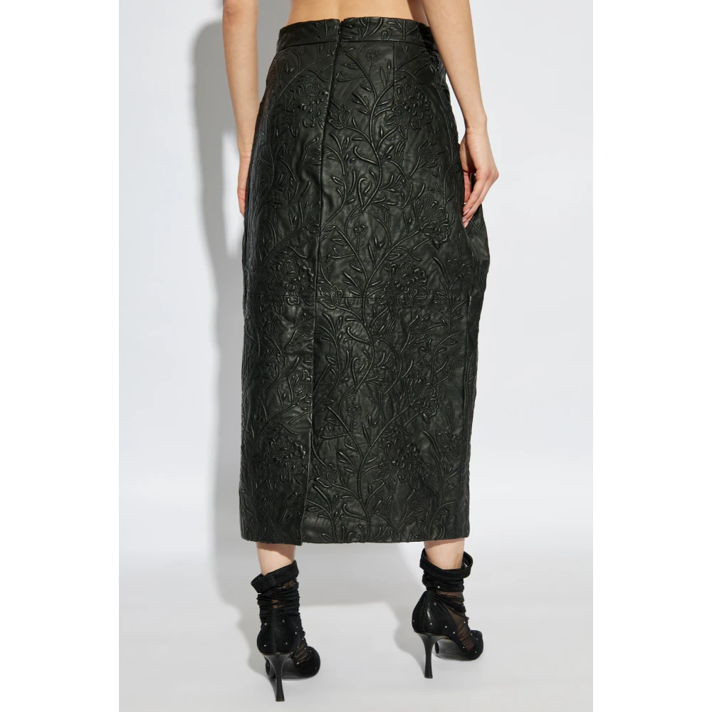 Munthe Leren rok 'Faith' Black Dames