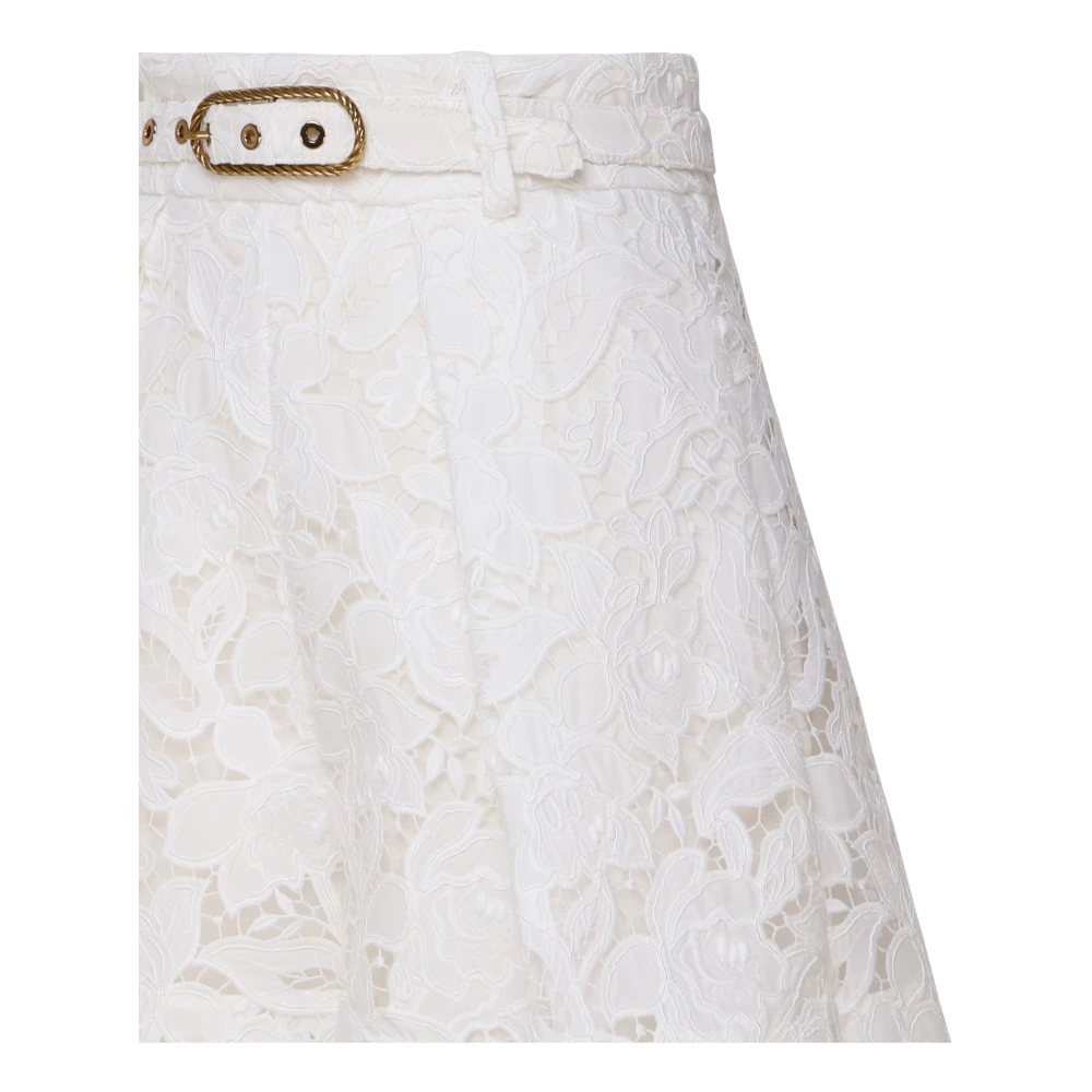 Zimmermann Witte Kanten Shorts met Riem White Dames